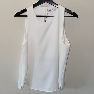 New Zara white flowy top